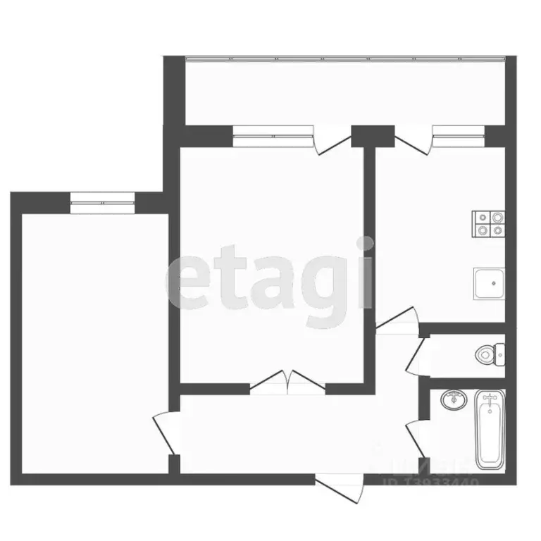 2-к кв. Тюменская область, Тюмень ул. Мельникайте, 46 (47.4 м) - Фото 2