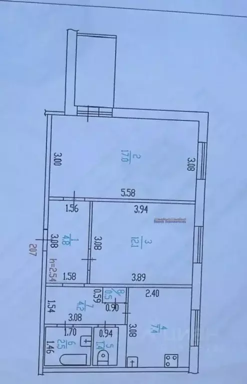 2-к кв. Алтайский край, Барнаул ул. Анатолия, 224 (49.9 м) - Фото 2