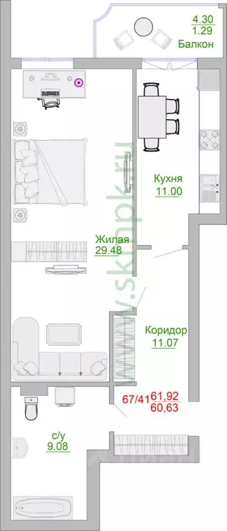 1-к кв. Калининградская область, Пионерский Портовая ул., 5 (66.2 м) - Фото 0