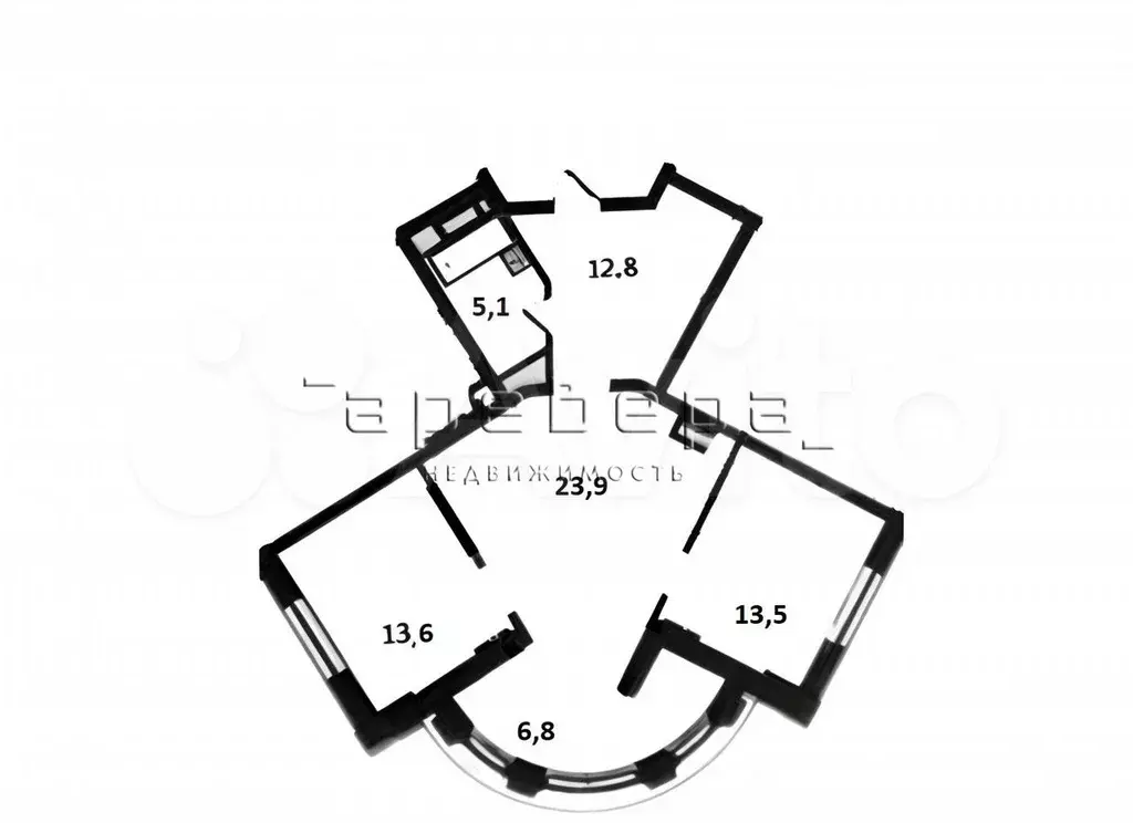 3-к. квартира, 68,9 м, 12/24 эт. - Фото 0