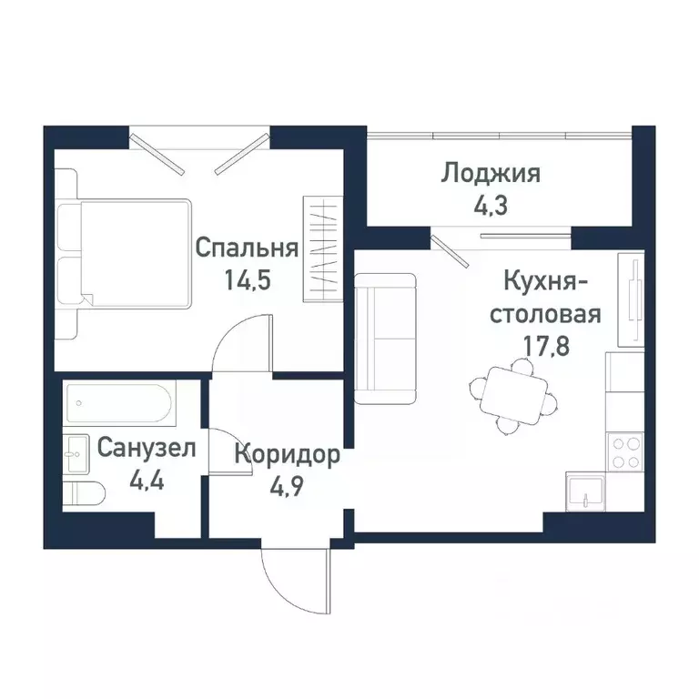 1-к кв. Челябинская область, Челябинский городской округ, пос. ... - Фото 0