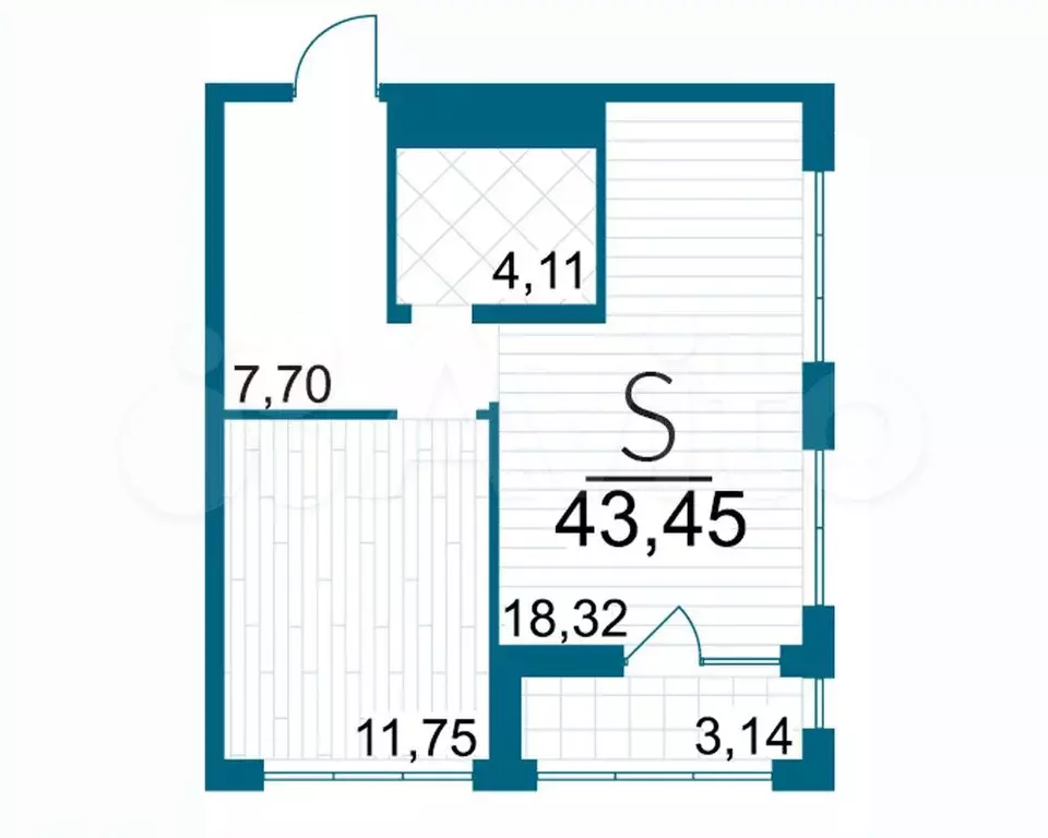 1-к. квартира, 43,5 м, 25/25 эт. - Фото 1