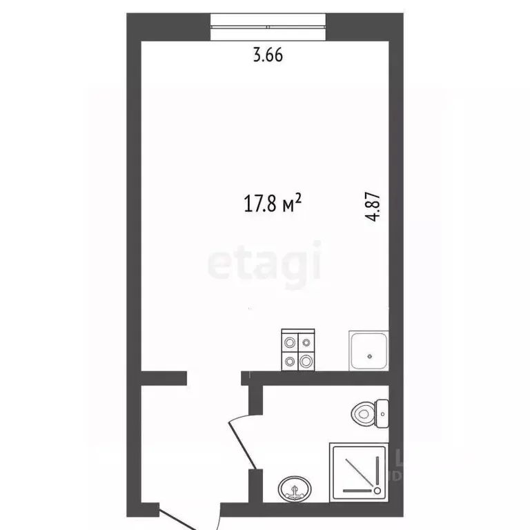 Студия Московская область, Мытищи Юбилейная ул., 4 (22.7 м) - Фото 2
