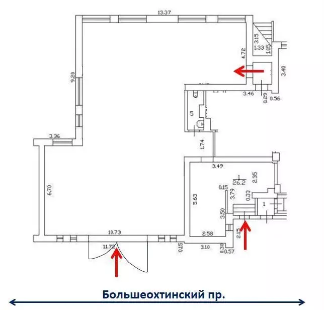 Помещение свободного назначения в Санкт-Петербург Большеохтинский ... - Фото 0