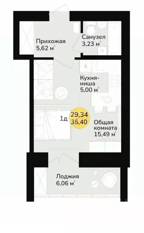 Студия Марий Эл, Медведево городское поселение, Медведево пгт ул. ... - Фото 1