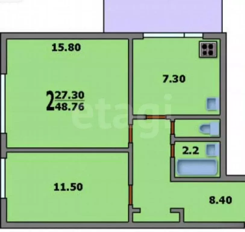 2-комнатная квартира: Тула, улица Кирова, 14 (47 м) - Фото 1