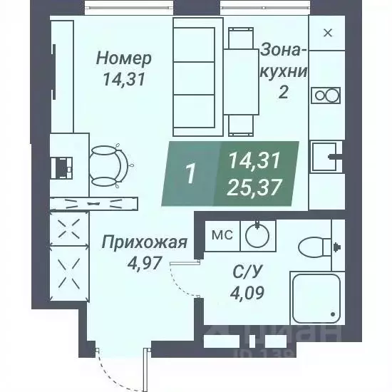 Студия Новосибирская область, Новосибирск Светлановская ул., 46/1 ... - Фото 0