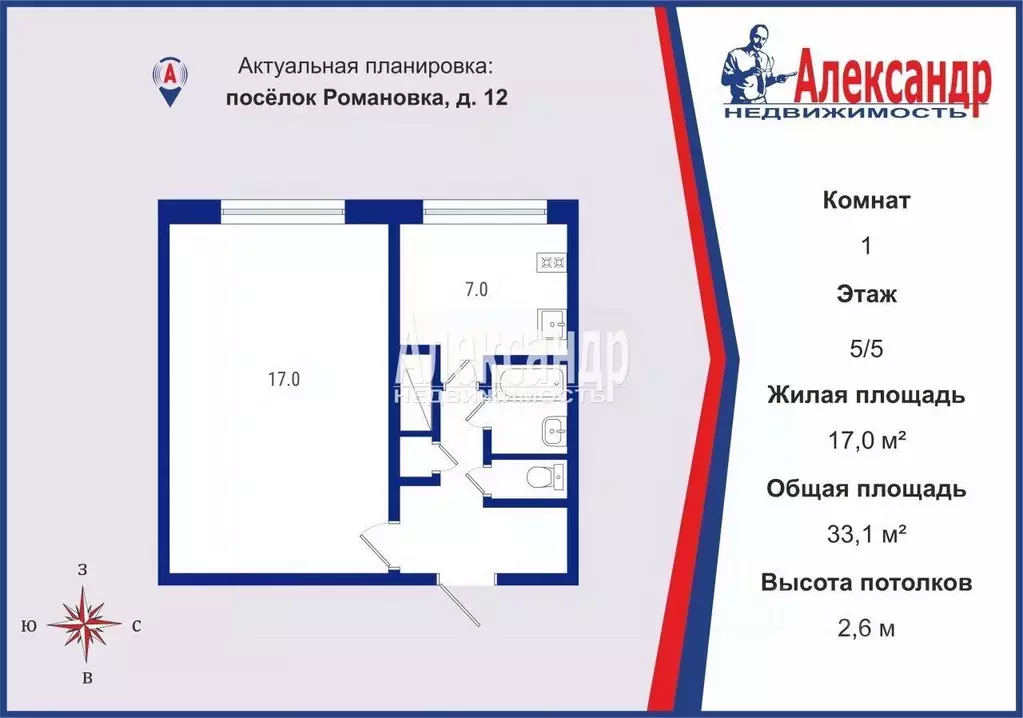 1-к кв. Ленинградская область, Всеволожский район, Романовское с/пос, ... - Фото 2