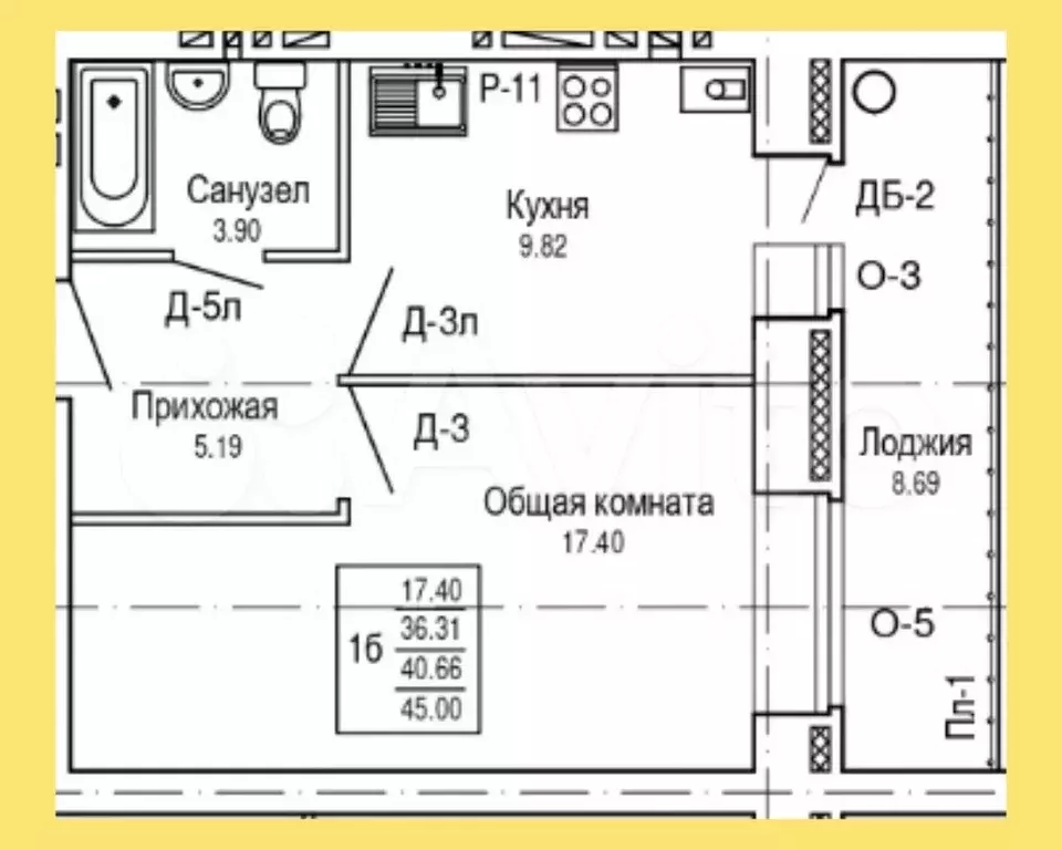 1-к. квартира, 45 м, 10/10 эт. - Фото 0