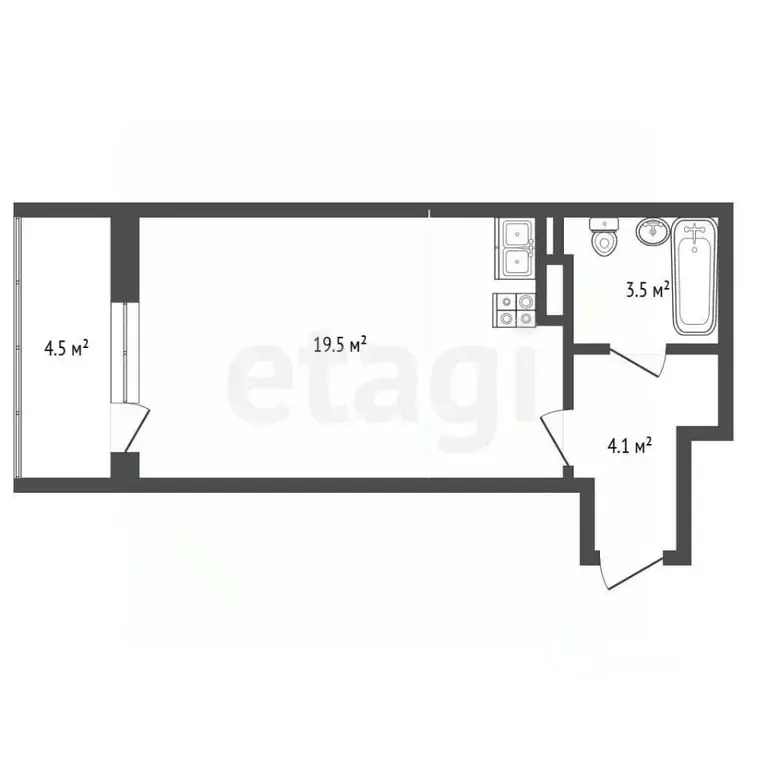 1-к кв. Москва пос. Коммунарка, ул. Фитаревская, 6 (26.8 м) - Фото 2