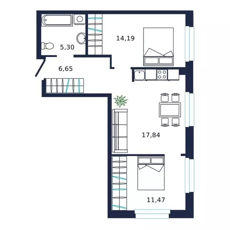 2-комнатная квартира: микрорайон Мелиораторов, улица Мелиораторов, 6А ... - Фото 1