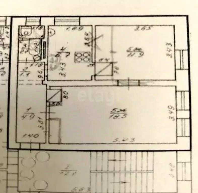 2-к кв. Калининградская область, Балтийск Лесная ул., 5 (45.8 м) - Фото 2