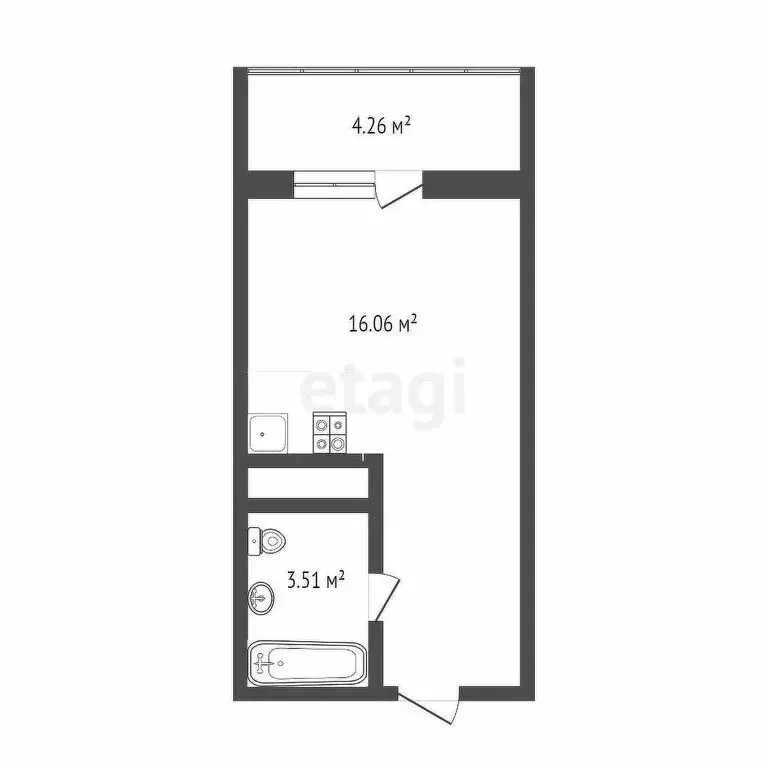 Квартира-студия: Патрушева, улица Александра Пушкина, 14 (23 м) - Фото 0