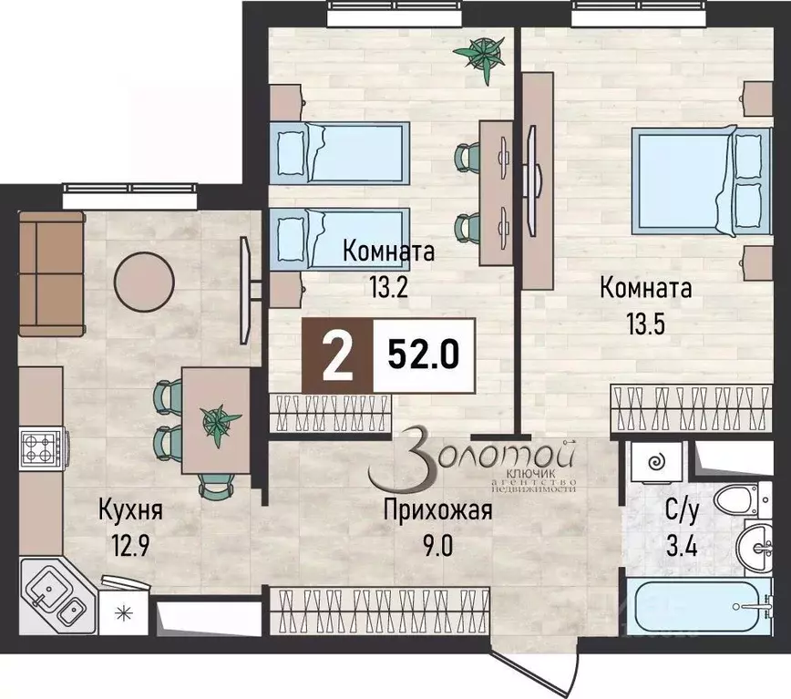 2-к кв. Ставропольский край, Железноводск городской округ, пос. ... - Фото 2