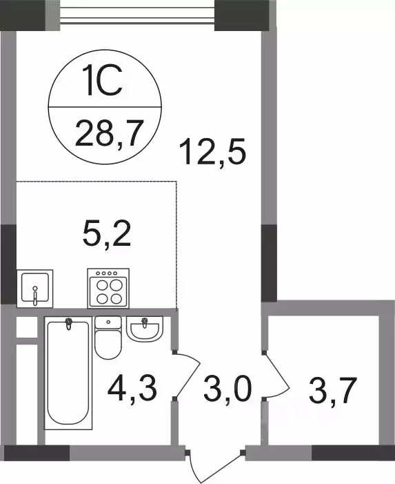 Студия Москва Переделкино Ближнее мкр, 17-й кв-л, к1 (28.7 м) - Фото 0