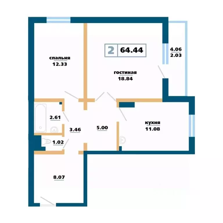 2-к кв. Красноярский край, Красноярск Нанжуль-Солнечный мкр, ... - Фото 1