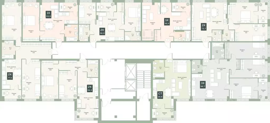 2-к кв. Курганская область, Курган Заозерный жилрайон, 6А мкр, ул. ... - Фото 2