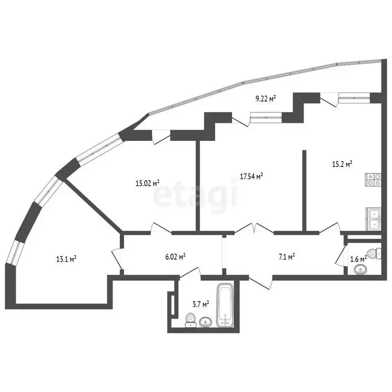 3-комнатная квартира: Чебоксары, улица Калинина, 91 (81 м) - Фото 1