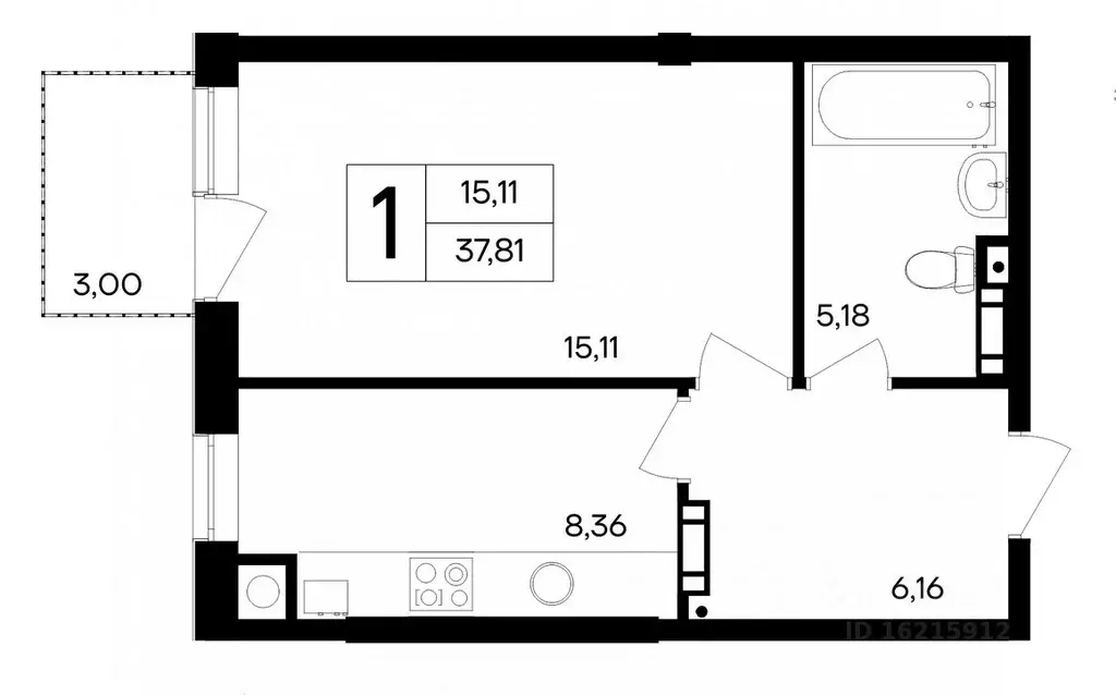 1-к кв. Крым, Евпатория городской округ, Заозерное пгт ул. ... - Фото 2