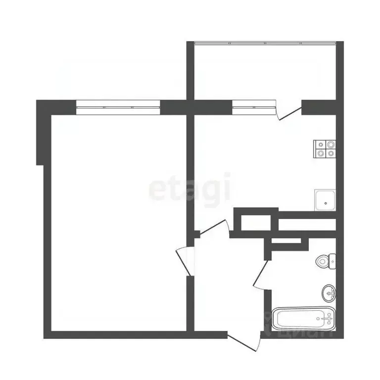 1-к кв. Смоленская область, Смоленск ш. Киевское, 55 (29.7 м) - Фото 1
