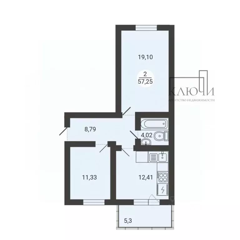 2-к кв. Челябинская область, Магнитогорск ул. Тевосяна, 32 (57.25 м) - Фото 2