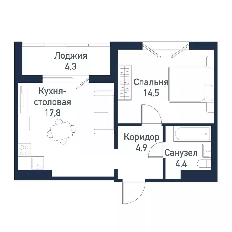 1-к кв. Челябинская область, Челябинский городской округ, пос. ... - Фото 0