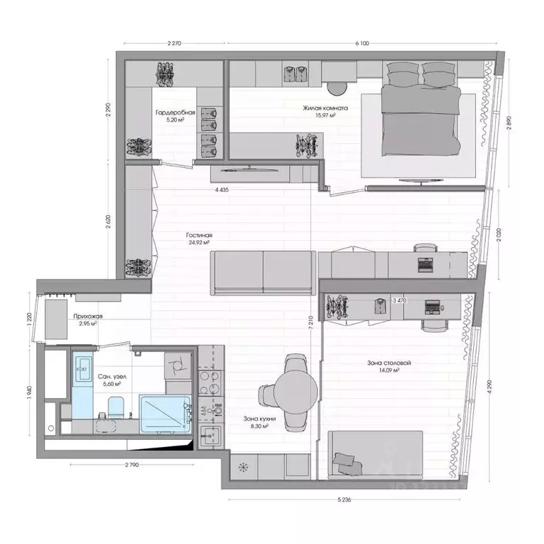 3-к кв. Приморский край, Владивосток ул. Нейбута (77.38 м) - Фото 1