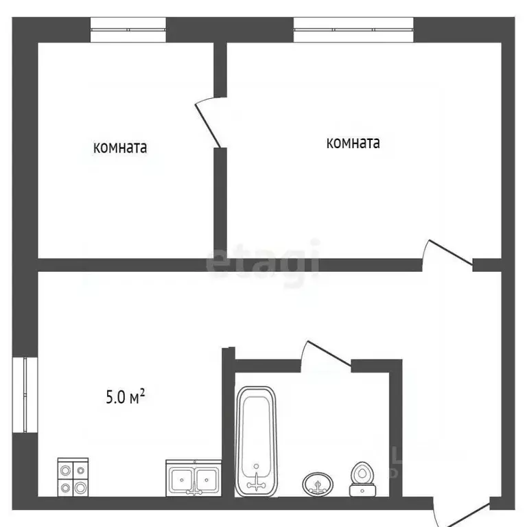 2-к кв. Тюменская область, Тюмень ул. Чекистов, 33 (29.4 м) - Фото 2