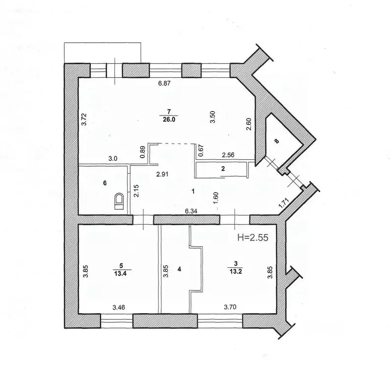 3-к кв. Волгоградская область, Волжский ул. 40 лет Победы, 33 (80.2 м) - Фото 2