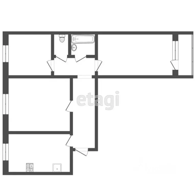 3-к кв. Тюменская область, Тюмень ул. 50 лет ВЛКСМ, 31 (65.5 м) - Фото 2