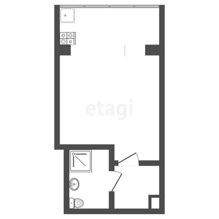 Квартира-студия: Тюмень, Олимпийская улица, 12 (12.9 м) - Фото 1