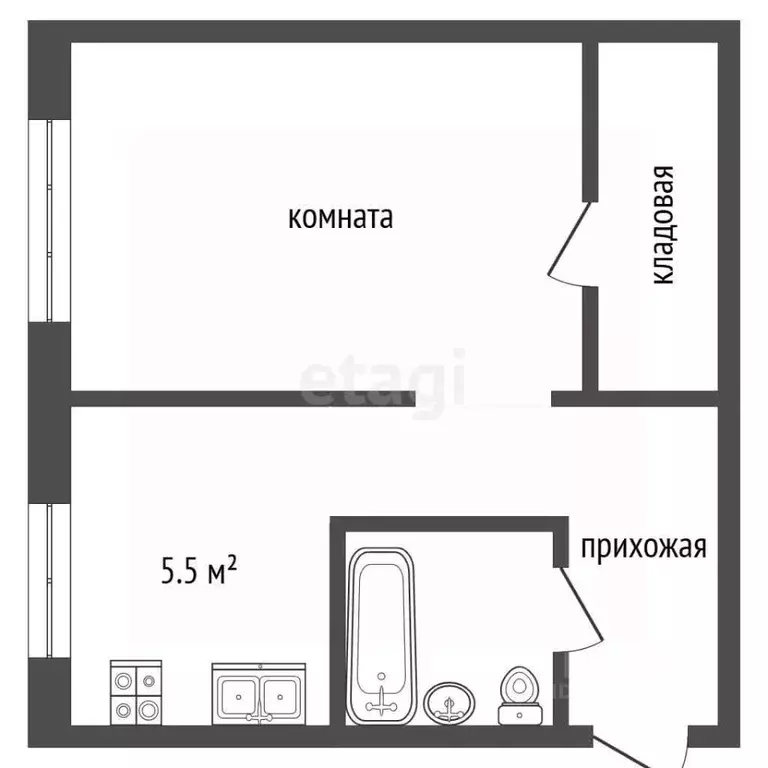 1-к кв. Владимирская область, Муром ул. Чкалова, 10Б (32.2 м) - Фото 2