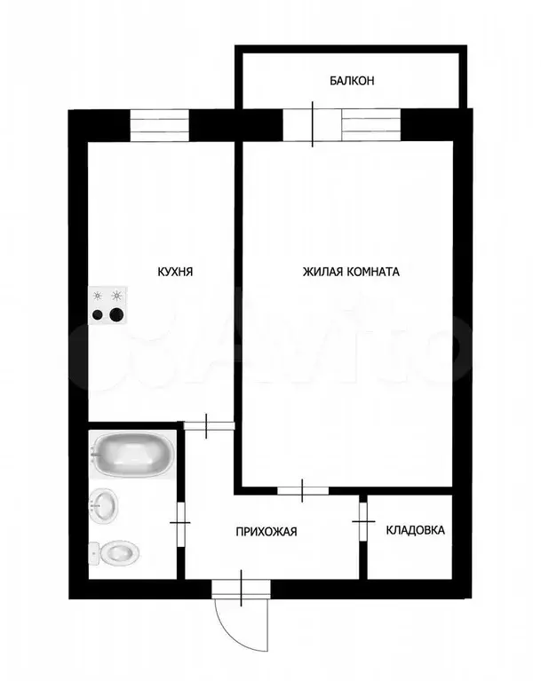 1-к. квартира, 31,2 м, 7/9 эт. - Фото 0