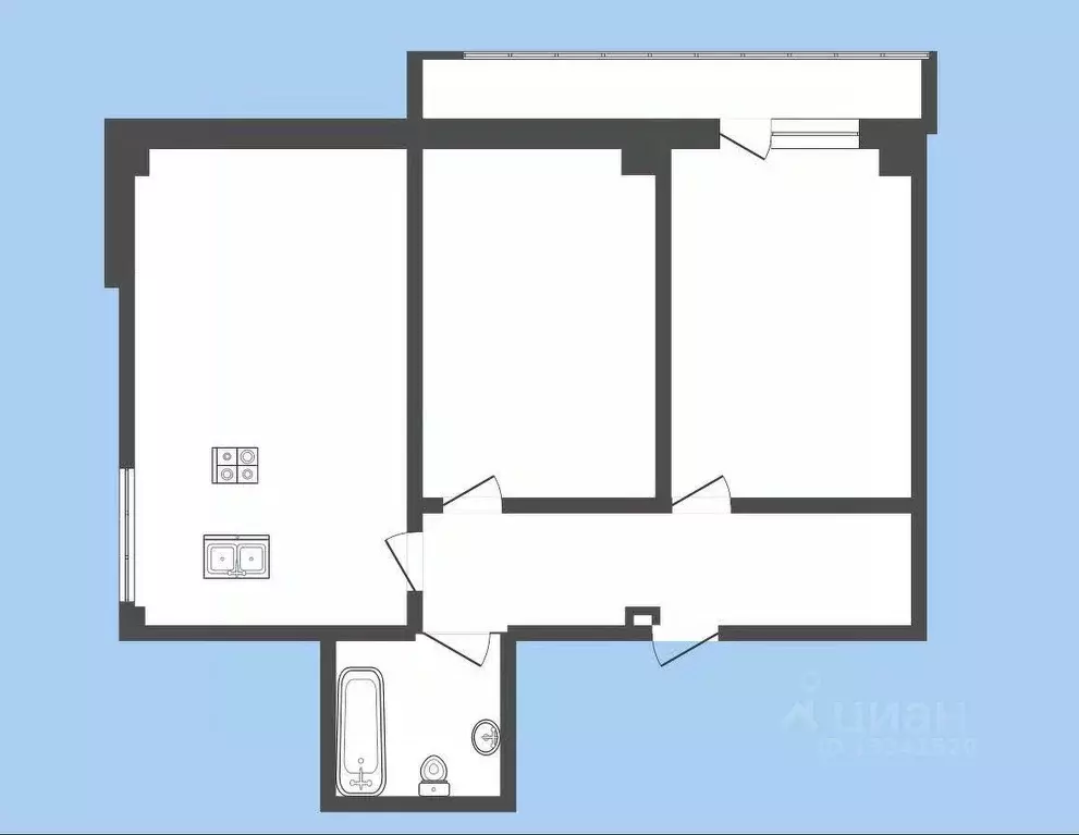 2-к кв. Ульяновская область, Ульяновск Южная ул., 44 (48.1 м) - Фото 2