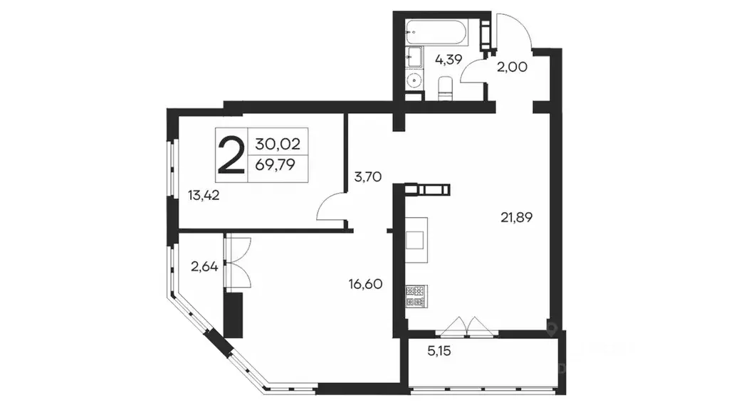 2-к кв. Крым, Ялта 10-й мкр,  (69.79 м) - Фото 0