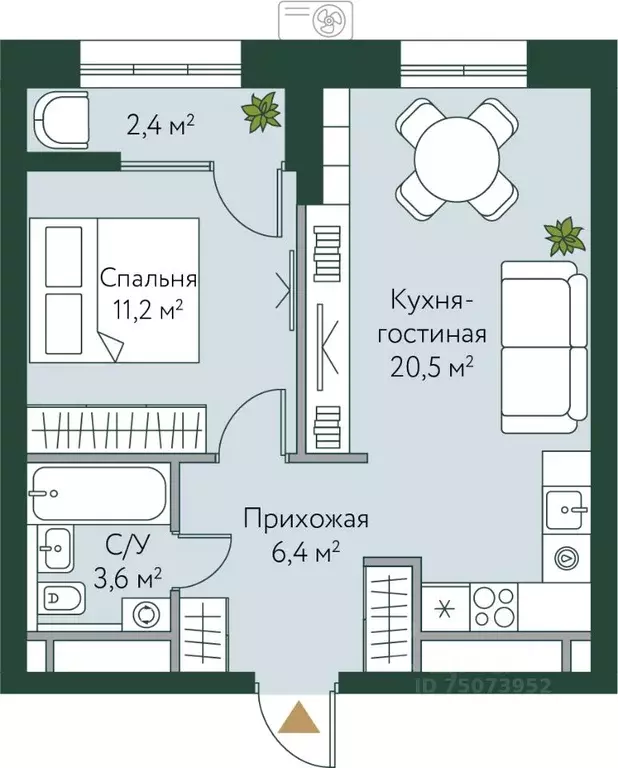 1-к кв. Волгоградская область, Волгоград Новосибирская ул., 74 (44.1 ... - Фото 0