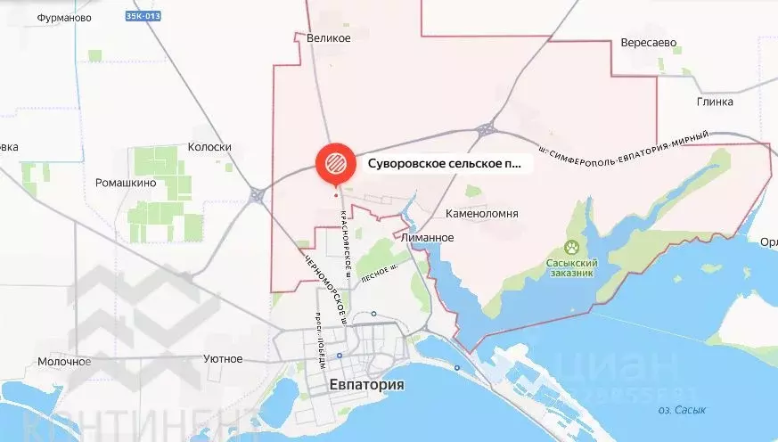 Участок в Крым, Сакский район, Суворовское с/пос, Чайка-С ... - Фото 1