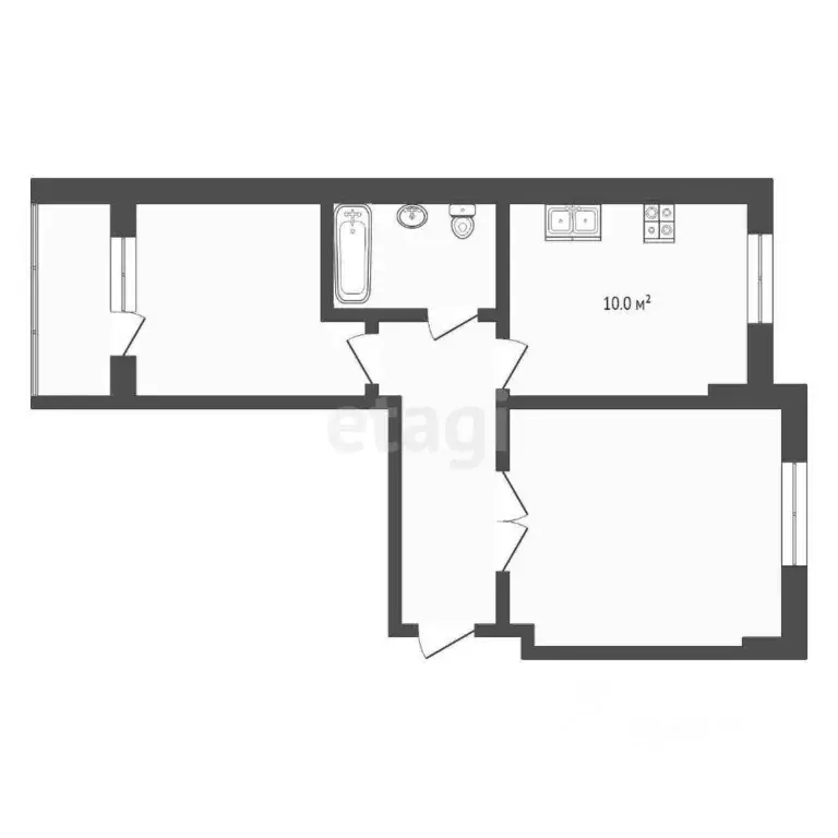 2-к кв. Крым, Симферополь ул. Батурина (56.3 м) - Фото 1