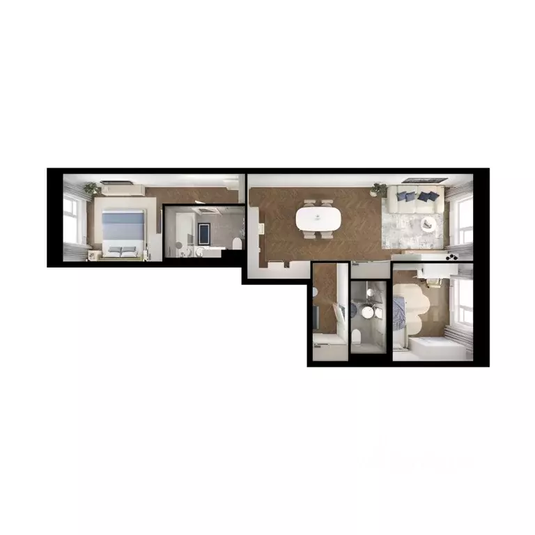 2-к кв. Бурятия, Улан-Удэ ул. Шмидта, 37А (59.08 м) - Фото 2