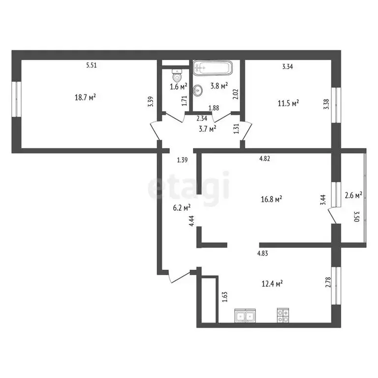 3-комнатная квартира: Калининград, Пригородная улица, 13к1 (74.7 м) - Фото 0