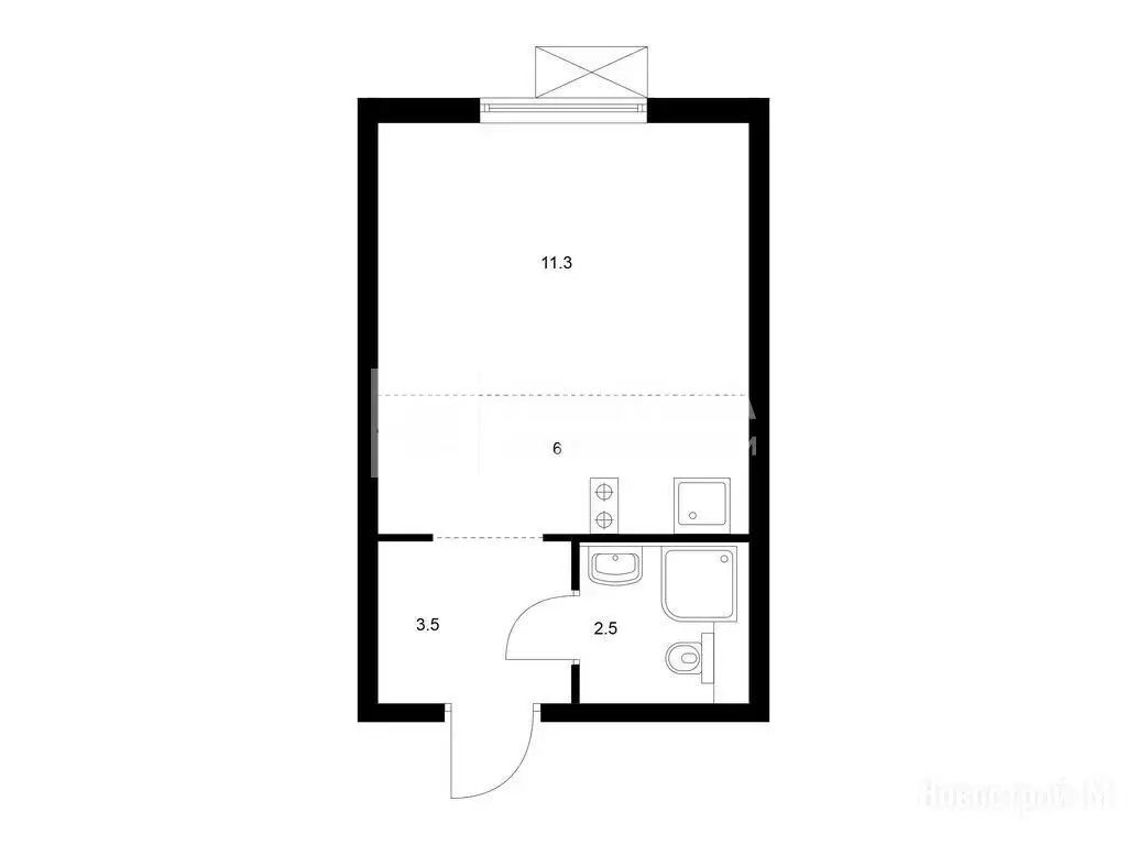 Квартира-студия: Москва, Иловайская улица, 2 (23.3 м) - Фото 1