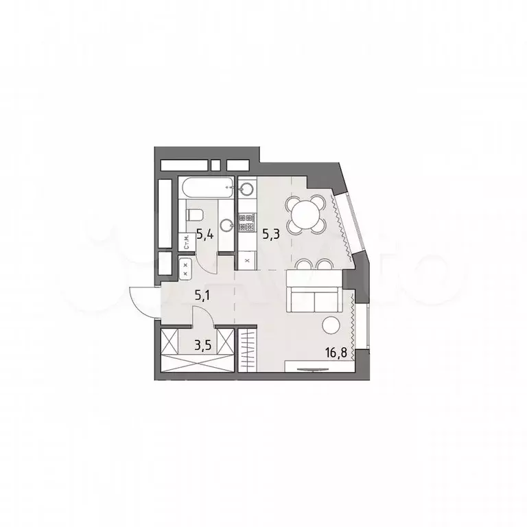 Квартира-студия, 35,9 м, 22/35 эт. - Фото 0