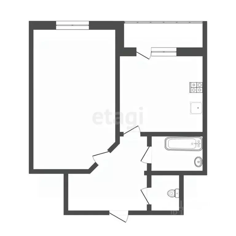 1-к кв. Тюменская область, Тюмень Холодильная ул., 142 (44.0 м) - Фото 1