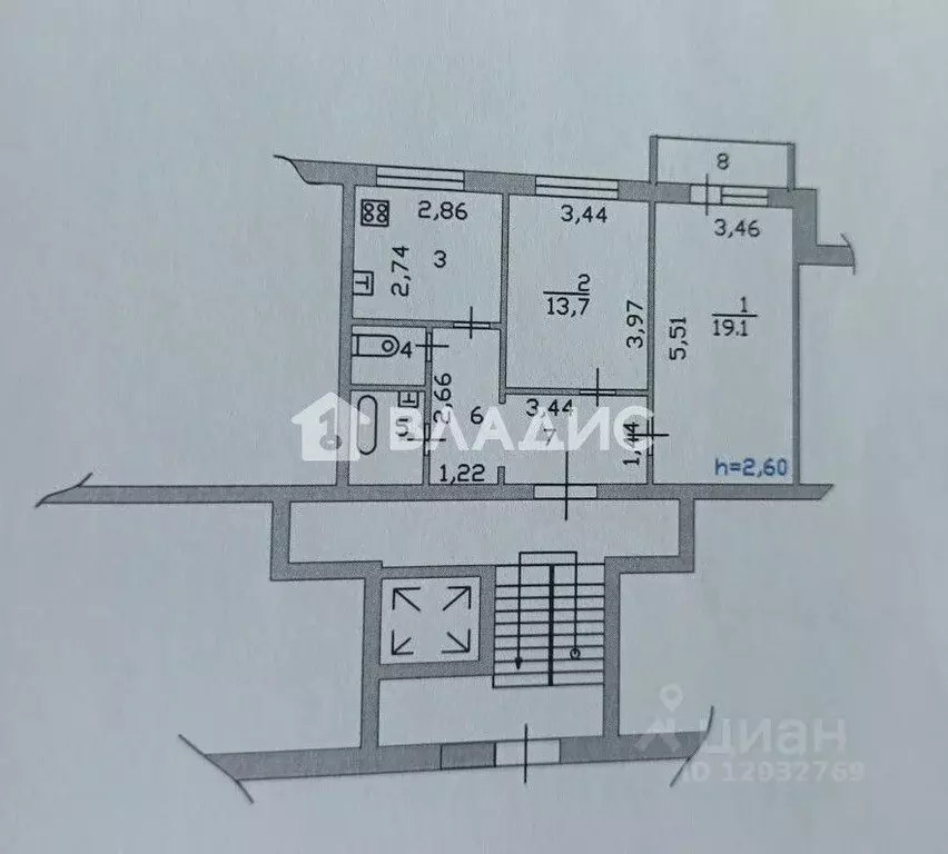2-к кв. Пензенская область, Пенза просп. Строителей, 68а (52.4 м) - Фото 2