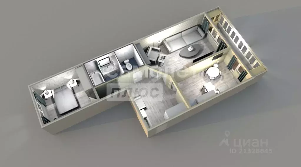 2-к кв. Татарстан, Зеленодольск просп. Строителей, 20А (53.1 м) - Фото 1