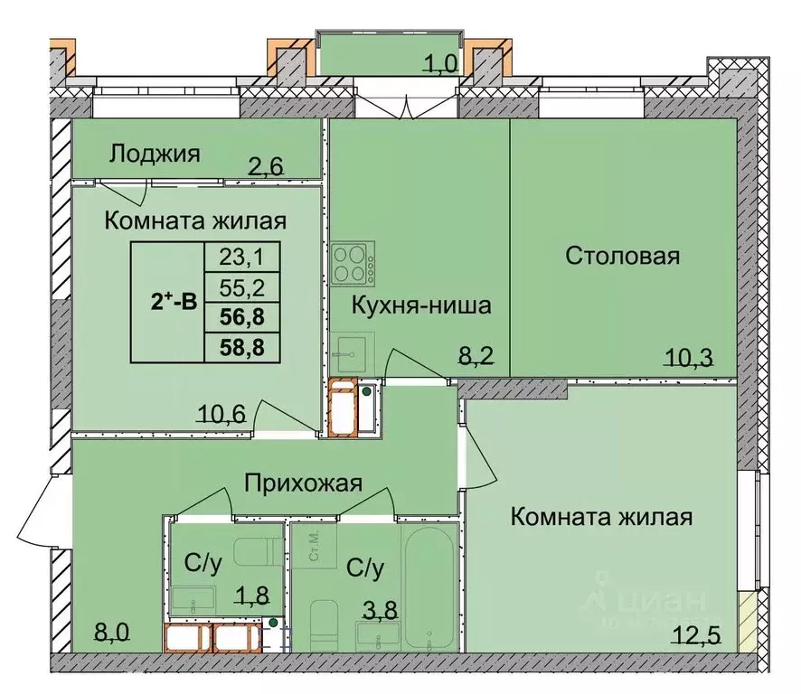 2-к кв. Нижегородская область, Нижний Новгород 1-я Оранжерейная ул. ... - Фото 0