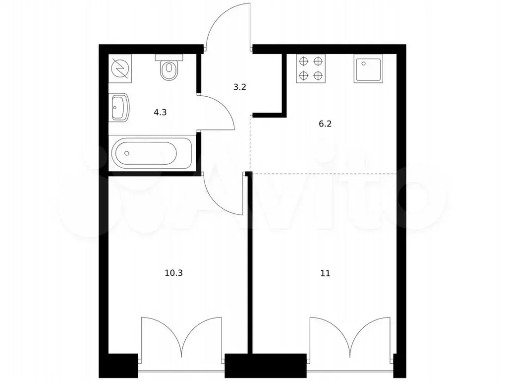 1-к. квартира, 35 м, 5/7 эт. - Фото 0