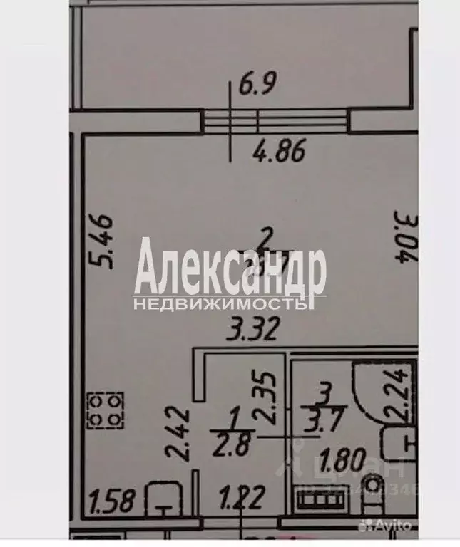 Студия Ленинградская область, Всеволожский район, пос. Бугры проезд ... - Фото 1