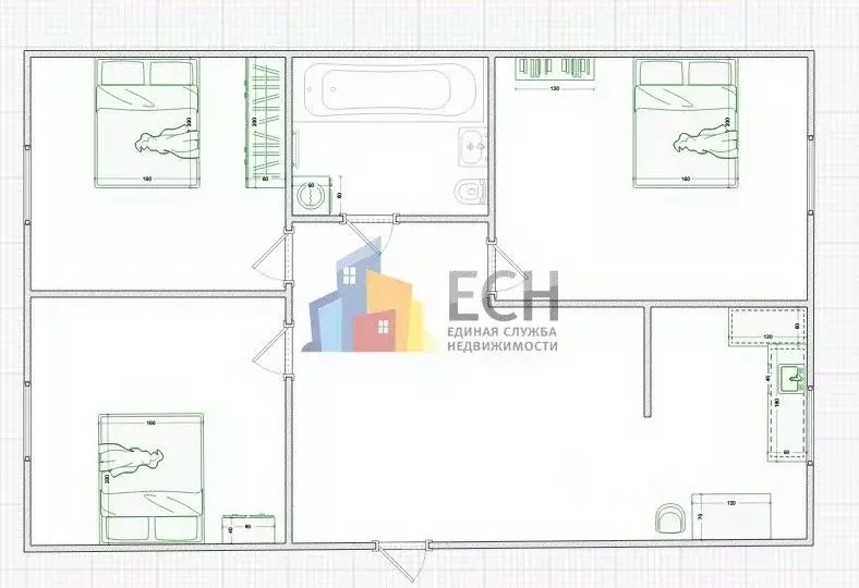 3-к кв. Тульская область, Новогуровский рп ул. Школьная, 24 (55.8 м) - Фото 2