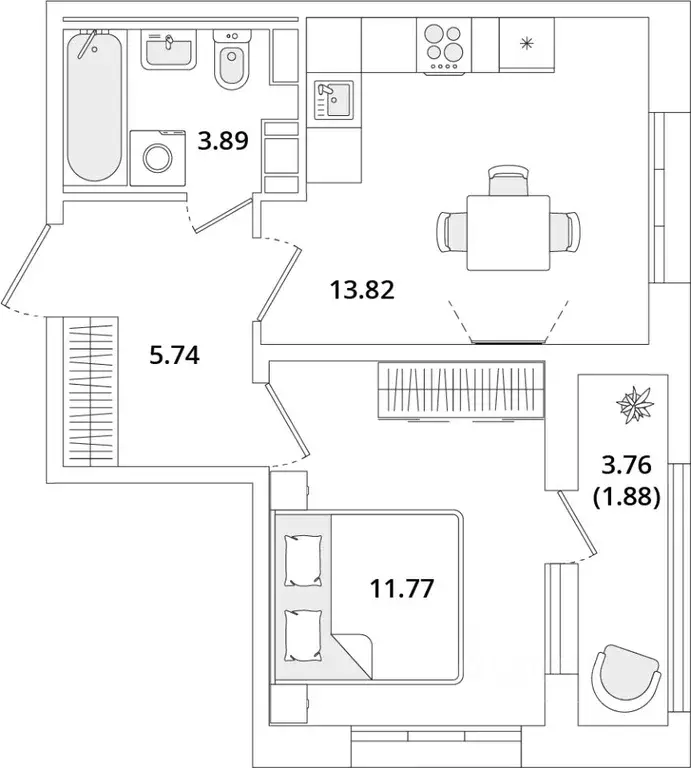 1-к кв. Санкт-Петербург Кубинская ул., 82к3с1 (37.2 м) - Фото 0